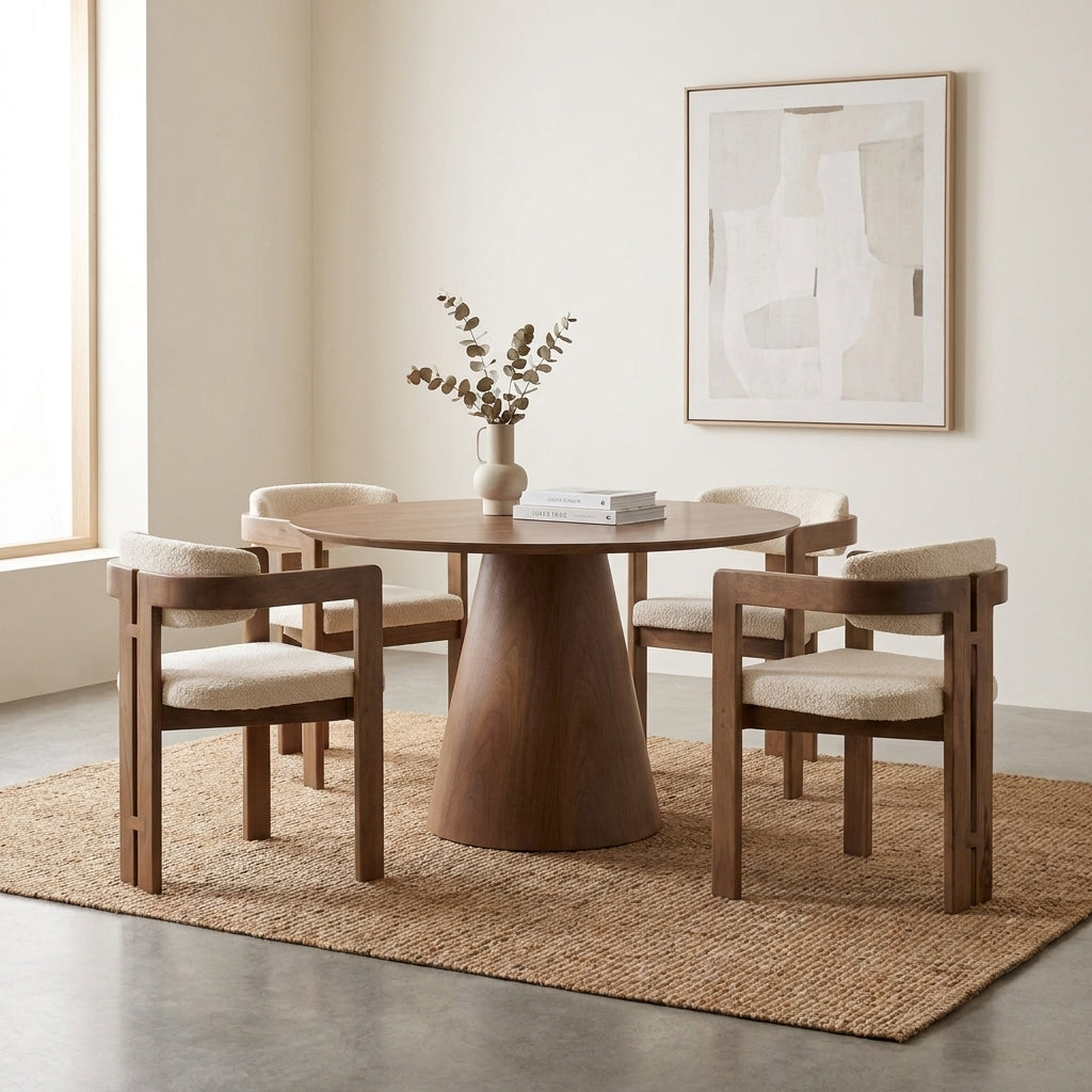 Gigo - Table à manger Ronde Noyer