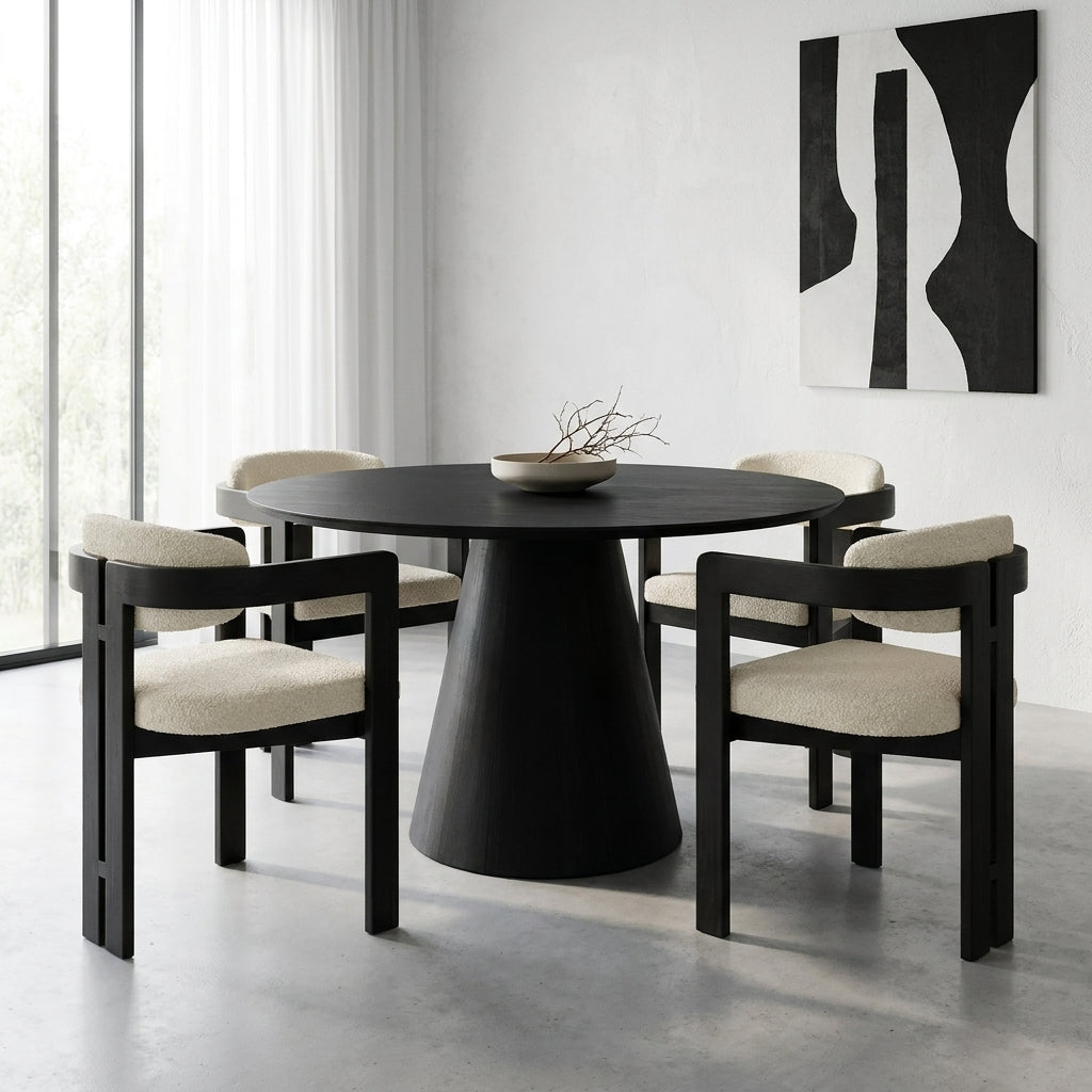 Gigo - Table à manger Ronde Noir