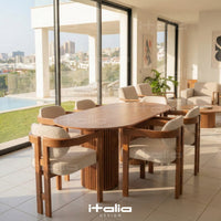 Italia Signature Table à Manger Ovale + 6 Chaises