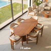 Italia Signature Table à Manger Ovale + 6 Chaises