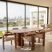 Italia Signature Table à Manger Ovale + 6 Chaises