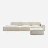 Nasty - Canapé meridien large droit avec pouf