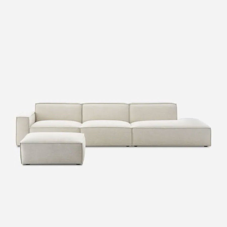Nasty - Canapé meridien large guache avec pouf