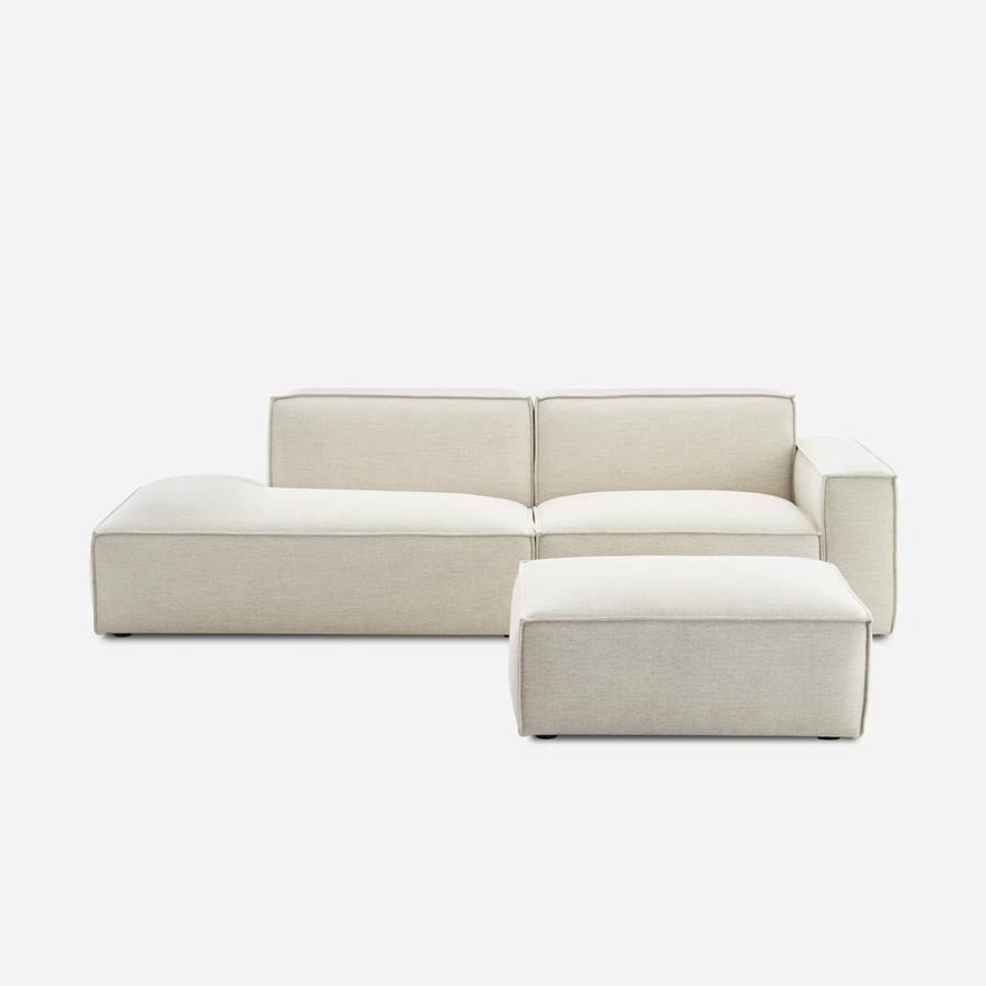 Nasty - Canapé méridienne droite avec pouf