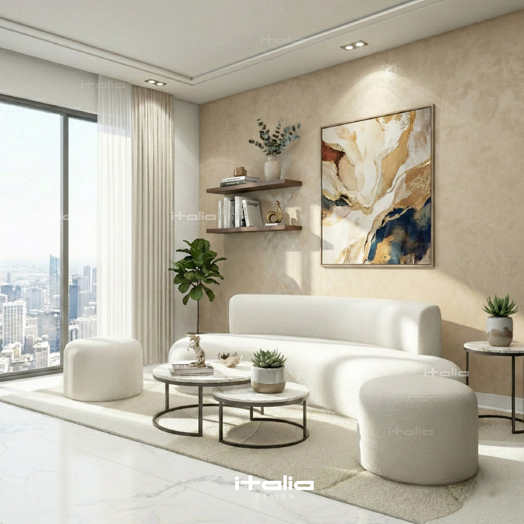 Prestige Set (Canapé + 2 Poufs + Table basse)
